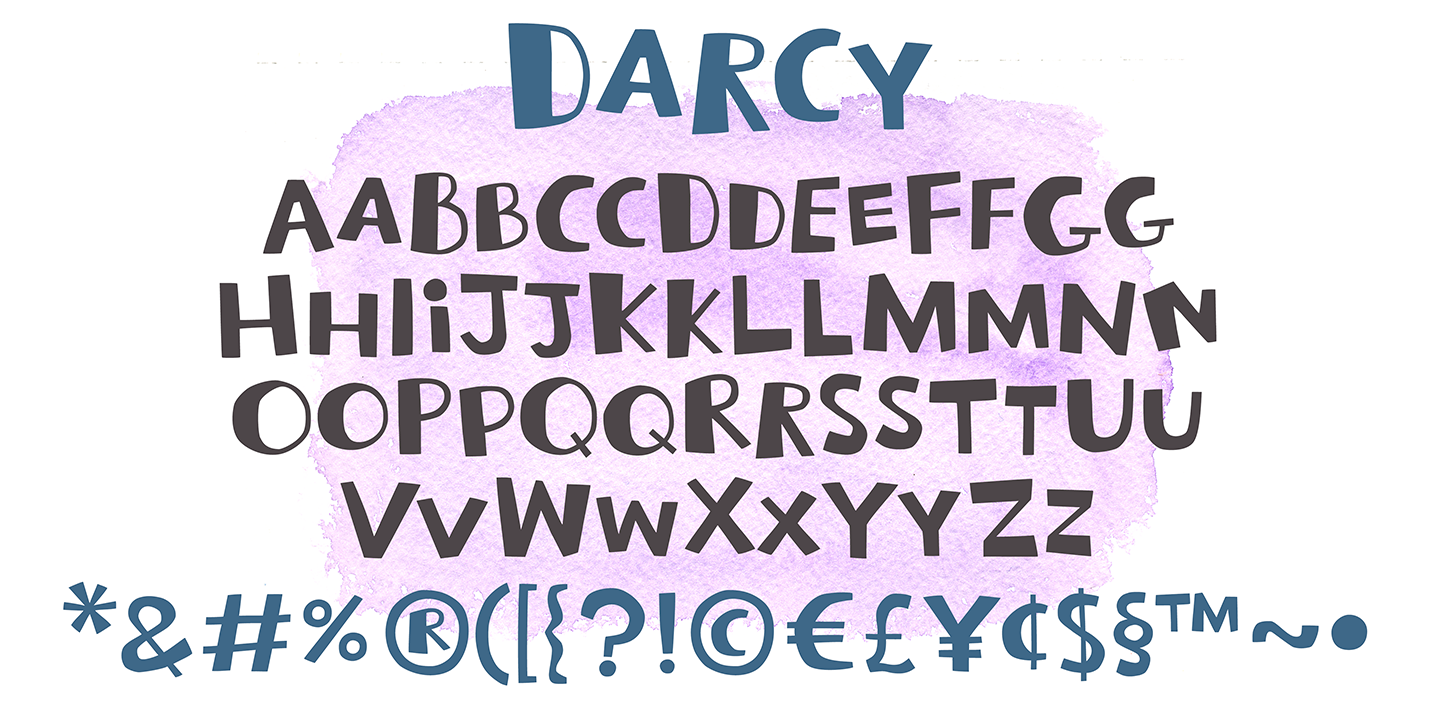 Пример шрифта Darcy Designs